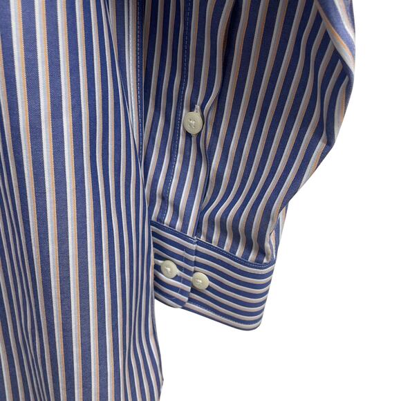 Orvis Men’s Cotton Blue Yellow White Stripe Button Down Shirt Size XL - Picture 8 of 8